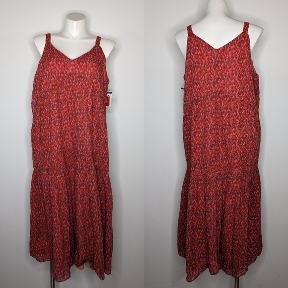 Joie Dresses & Skirts - NWT Joie red pink sleeveless v neck maxi summer dress XXL